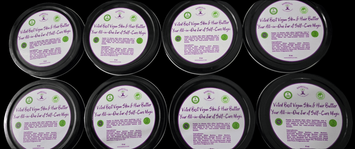 RareGlo Skin & Hair Butter 8 oz - RareGlo Organic Shea Products